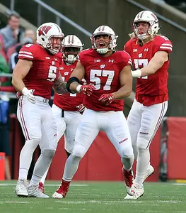 Photo of Alec James, Garret Dooley, Andrew Van Ginkle, Chris Orr football vs. Purdue 2017
