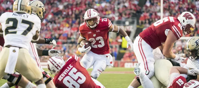 Photo of Jonathan Taylor football vs. Purdue 2017