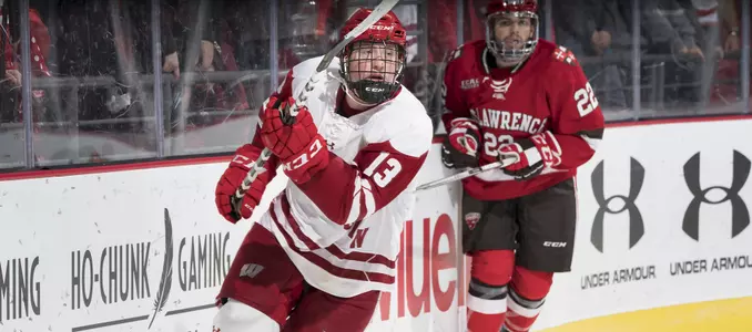 Photo of Ryan Wagner men's hockey vs. St. Lawrence 2017