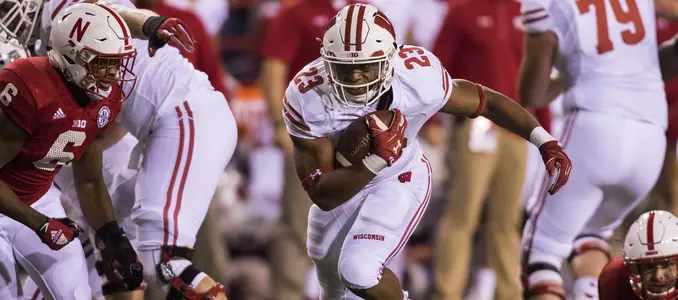 Photo of Jonathan Taylor football vs. Nebraska 2017