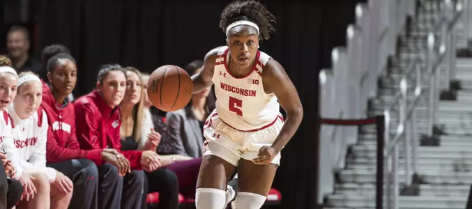 Roichelle Marble brings the ball up the court.