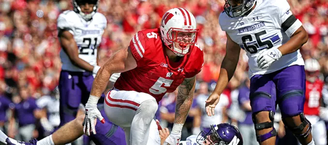 Photo of Garret Dooley football vs. Northwestern 2017