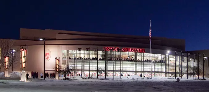 Photo of Kohl Center winter night exterior 2010