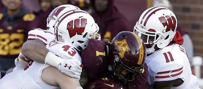 Photo of Ryan Connelly, Nick Nelson football vs. Minnesota 2017