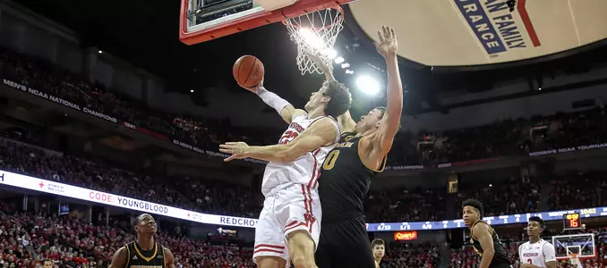 Ethan Happ lays it in vs. Milwaukee