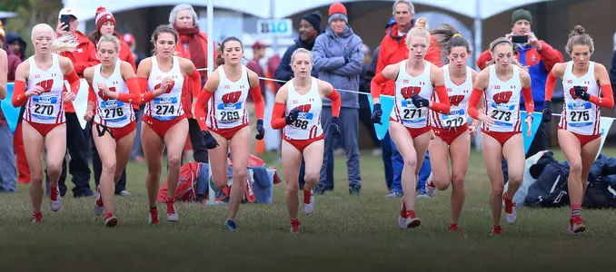 Women's cross country at the starting line of the 2017 Big Ten Championships