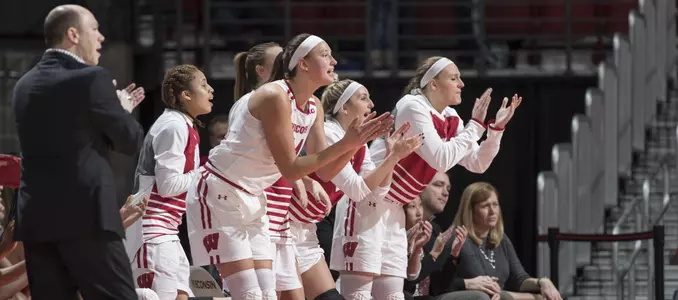 The Badger team bench celebrates
