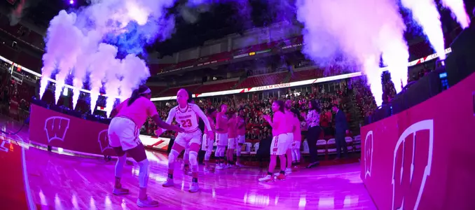 Badger basketball team during starting lineups