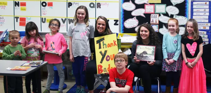 Badgers Give Back 2017 Dinner and a Book Mallory Dixon M.E. Dodge Volleyball