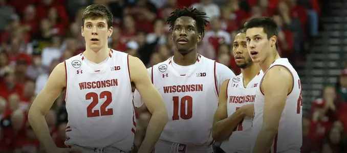 Ethan Happ, Nigel Hayes, Bronson Koenig and Jordan Hill during a game vs. Iowa