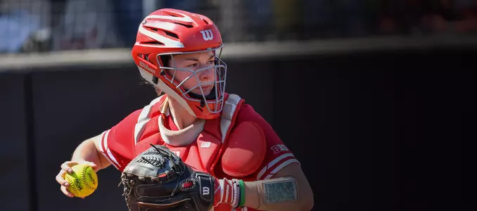 Chloe Miller catching Iowa