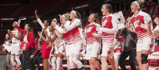 The Badger team bench celebrates