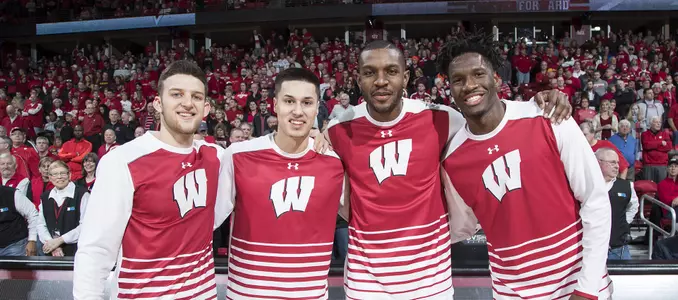 Men's basketball vs. Minnesota 2017 seniors Zak Showalter, Bronson Koenig, Vitto Brown, Nigel Hayes