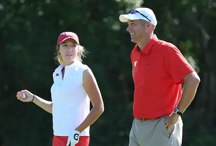 Head coach Todd Oehrlein and Gabby Curtis during the East-West Match Play (Sept. 18, 2016)