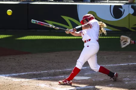 Melanie Cross batting vs. Oregon