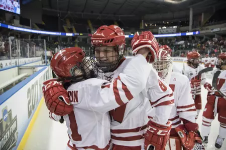 Maddie Rowe and Sydney McKibbon celebration
