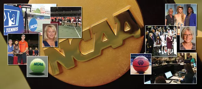 Photo collage of Terry Gawlik and Marija Pientka serving on NCAAcommittees 2017