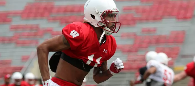 Photo of Jazz Peavy at Football 2017 fall camp practice