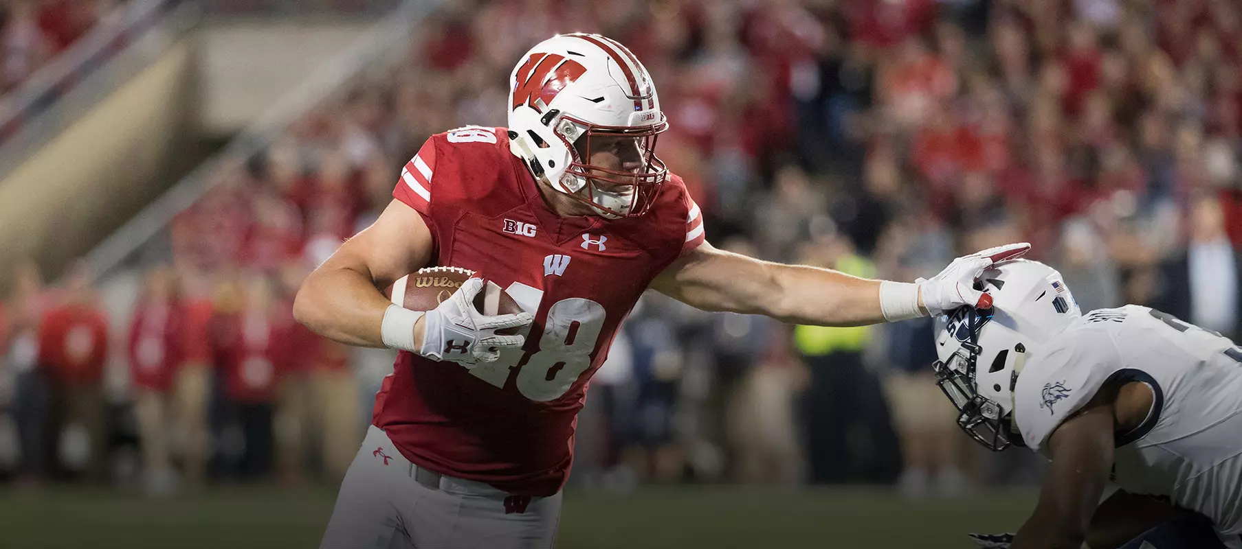 Photo of Troy Fumagalli in football game vs. Utah State 2017