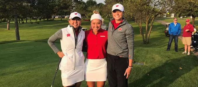 Photo of Becky Klongland, Aya Johnson and Jessica Reinecke at the 2017 Minnesota Invitational
