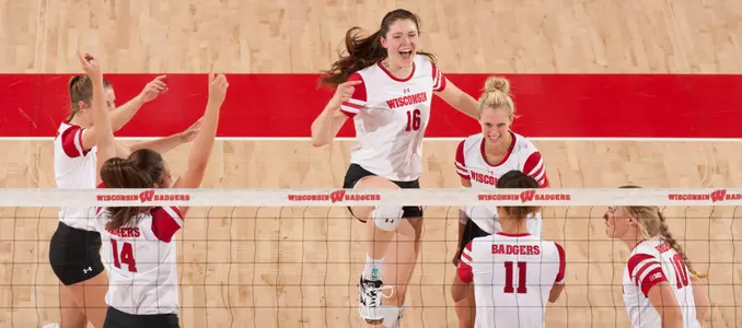 Volleyball team celebration