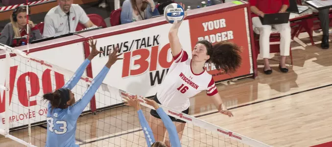 Dana Rettke goes up for a kill against UNC.