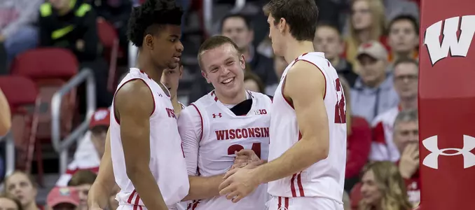Brad Davison, Aleem Ford, Ethan Happ men's basketball vs. Green Bay 2017