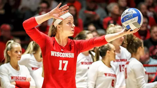 Tiffany Clark serving vs. Ohio State