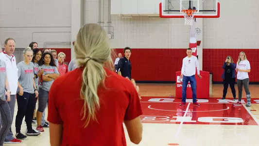 Badgers Give Back Swish Upon a Cure 2018 with UW student-athletes and men's basketaball head coach Greg Gard