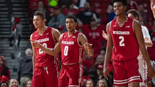 Kobe King, D'Mitrik Trice and Aleem Ford men's basketabll at Red/White Scrimmage 2018