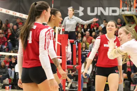 Volleyball team celebration at Maryland