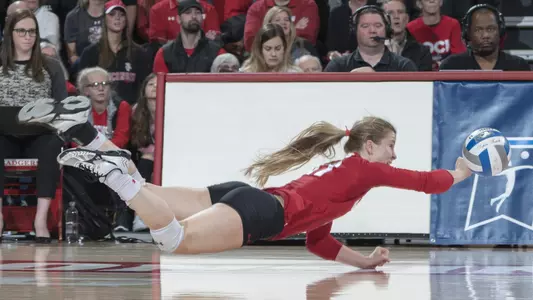 Tiffany Clark goes all out to make a divng save.