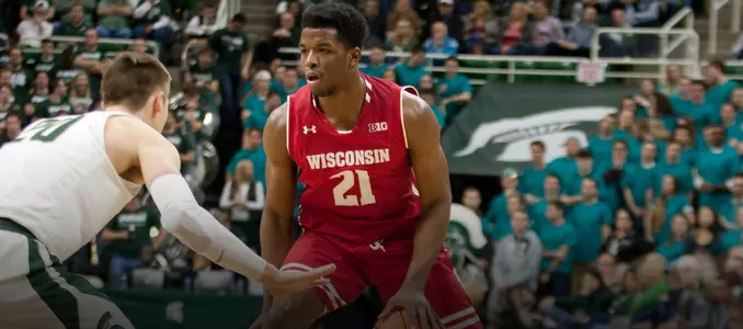 Khalil Iverson dribbles during a game at Michigan State