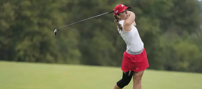 Becky Klongland hits a shot during the East-West Match Play Challenge at University Ridge Golf Course in Madison, Wis. (