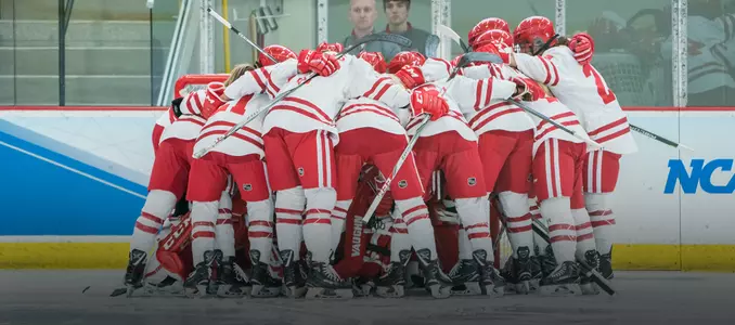 Women's hockey huddle