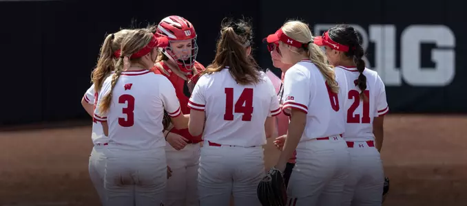 Softball team huddle