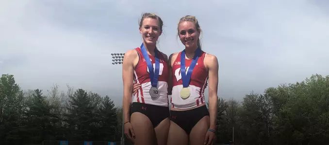 Rayce Albino and Taylor Amann at the 2018 Big Ten Outdoor Championships