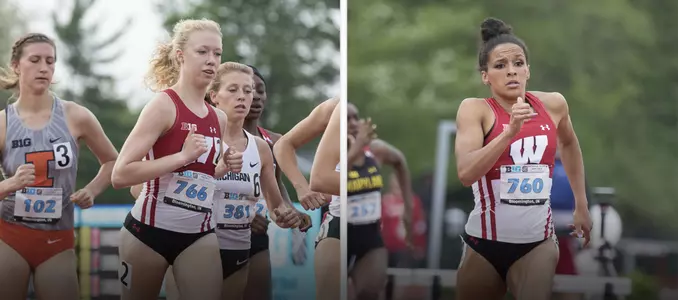 Alicia Monson and Brenna Detra at 2018 Big Ten Outdoor Championships