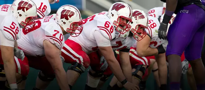 Wisconsin offensive line vs. TCU in the Rose Bowl