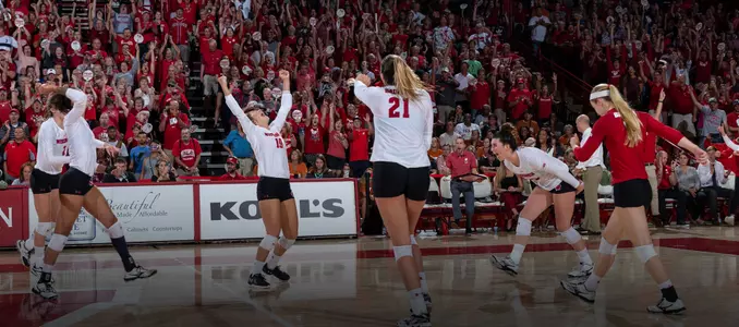 The Badgers celebrate a win over No. 2 Texas.