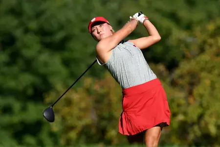 Wisconsin women's golf team in action in the East-West Match Play Championship at Radrick Farms Golf Club in Ann Arbor, Michigan, Sunday, September 16, 2018.