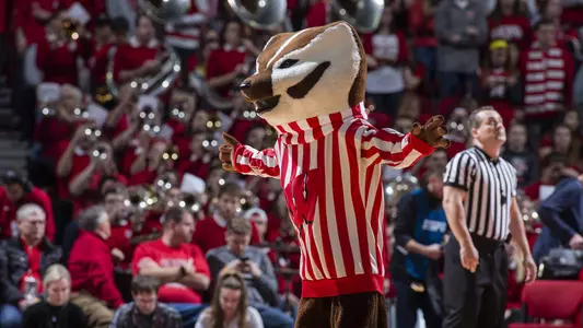 Bucky Badger at men's basketball vs. Michigan on Jan. 19, 2019 at the Kohl Center