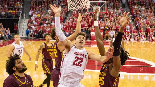 Ethan Happ against Minnesota on Jan. 3, 2019