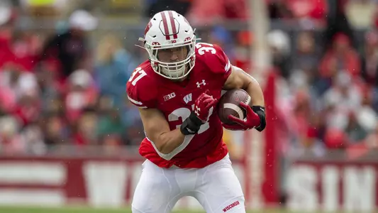 Wisconsin Badgers' running back Garrett Groshek (37) runs the ball during game against Kent State during an NCAA football game on Saturday October 5, 2019 in Madison, Wisconsin.Photo by Tom Lynn/Wisconsin Athletic Communications