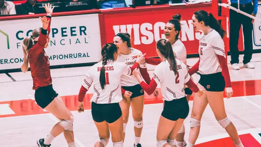 Badgers celebrate a point