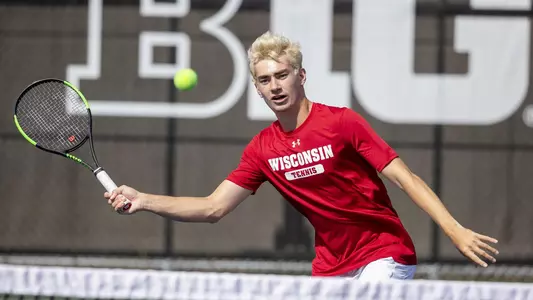 Wisconsin Badgers menÕs tennis player Jared Pratt during a photo shoot Sept. 13, 2019, in Madison, Wis. (Photo by David Stluka/Wisconsin Athletic Communications)