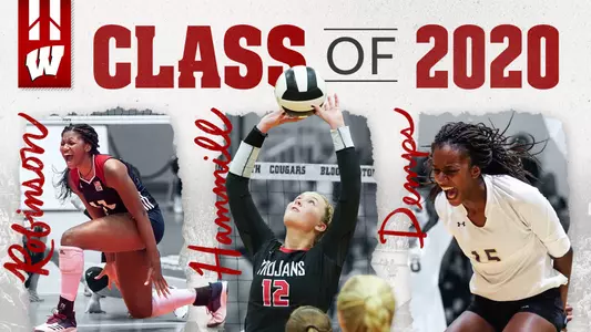 Composite image of all three volleyball signees for 2020