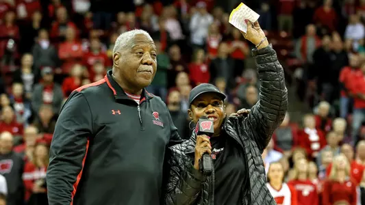 Howard Moore's parents at men's basketball game 2019