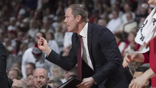 Wisconsin Badgers assistant coach Joe Krabbenhoft during an NCAA Big Ten Conference men's basketball game against the Maryland Terrapins Friday, February 1, 2019, in Madison, Wisc. The Badgers won 69-61. (Photo by David Stluka)