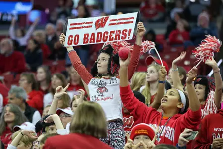Girl in crowd at WBB game